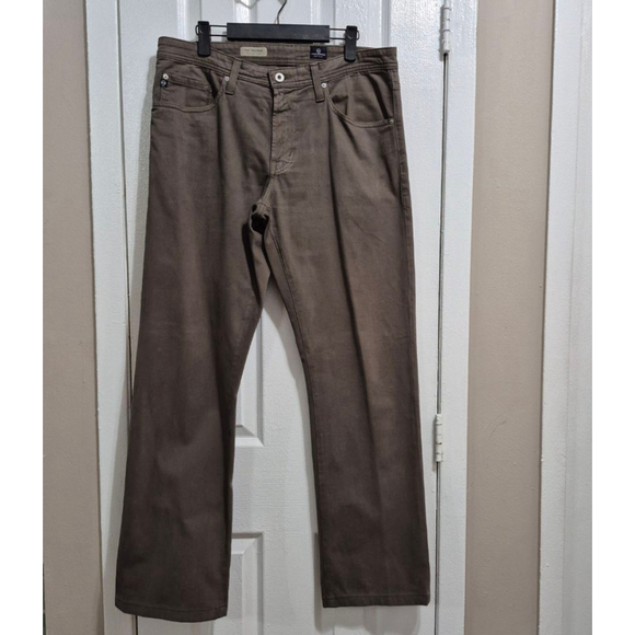 Men's AG Adriano Goldschmied Straight Leg Jeans Waist 34 Brown